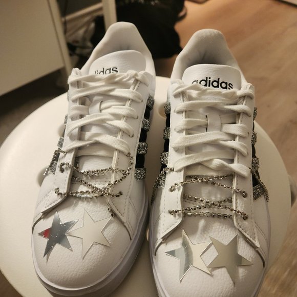 Adidas grant court 2.0 shoes customized women's sneakers - Picture 3 of 6